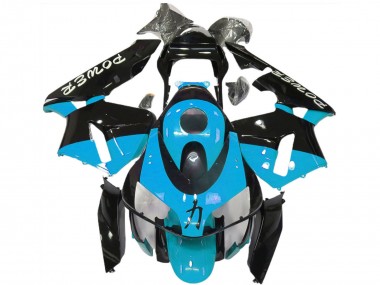 2003-2004 Honda CBR600RR Motorcycle Fairings - Light Blue Glossy Black Power UK Manufacturers