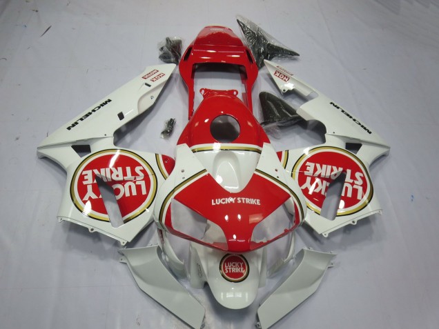 2003-2004 Honda CBR600RR Motorcycle Fairings - White Red Lucky Strike UK Manufacturers