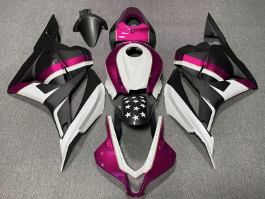 2009-2012 Honda CBR600RR Motorcycle Fairings - White Pink Matte Black Star UK Manufacturers