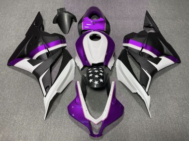 2009-2012 Honda CBR600RR Motorcycle Fairings - White Purple Matte Black Star UK Manufacturers