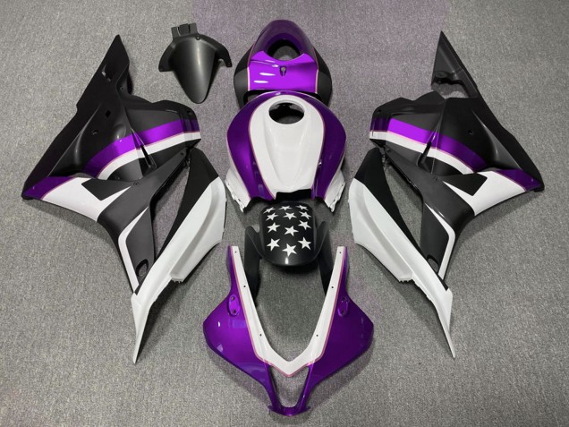 2009-2012 Honda CBR600RR Motorcycle Fairings - White Purple Matte Black Star UK Manufacturers