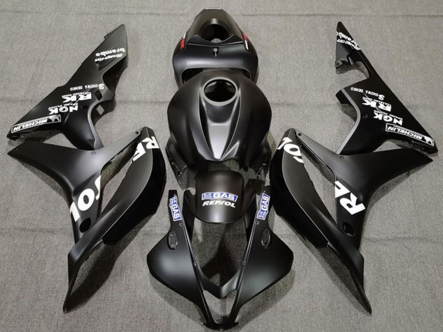 2007-2008 Honda CBR600RR Motorcycle Fairings - Matte Black White Repsol UK Manufacturers