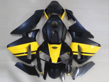 2005-2006 Honda CBR600RR Motorcycle Fairings - Matte Black Glossy Yellow UK Manufacturers