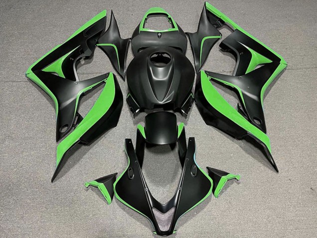 2007-2008 Honda CBR600RR Motorcycle Fairing - Green Matte Black UK Manufacturers
