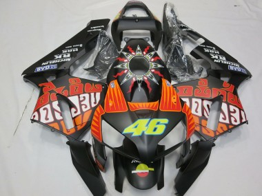2003-2004 Honda CBR600RR Motorcycle Fairings - Matte Black Orange Yellow Rossi 46 UK Manufacturers