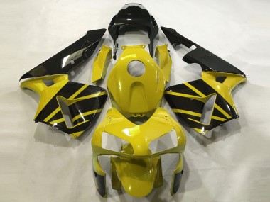2003-2004 Honda CBR600RR Motorcycle Fairings - Mustard Yellow Glossy Black UK Manufacturers