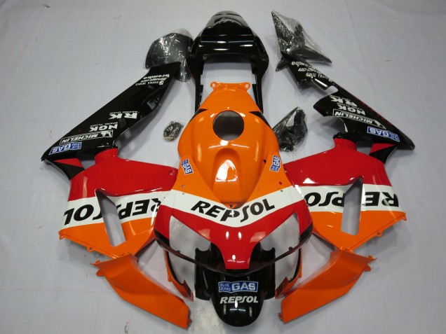 2003-2004 Honda CBR600RR Motorcycle Fairings - Orange White Red Glossy Black OEM Style Repsol UK Manufacturers
