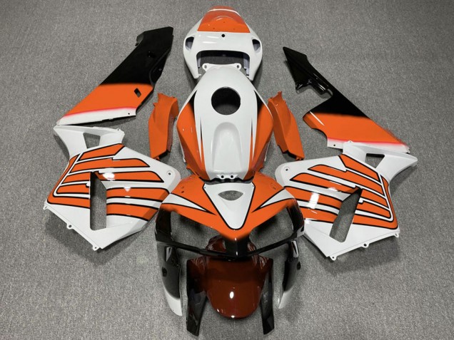 2005-2006 Honda CBR600RR Motorcycle Fairings - White Orange Wings UK Manufacturers