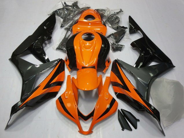 2007-2008 Honda CBR600RR Motorcycle Fairings - Orange Grey Glossy Black UK Manufacturers