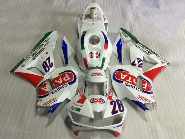 2013-2023 Honda CBR600RR Motorcycle Fairings - White Red Blue Pata 28 UK Manufacturers