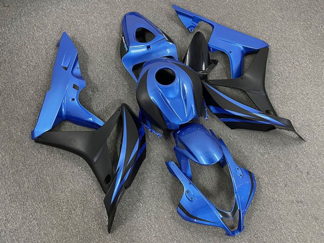 2007-2008 Honda CBR600RR Motorcycle Fairings - Blue Matte Black OEM Style UK Manufacturers