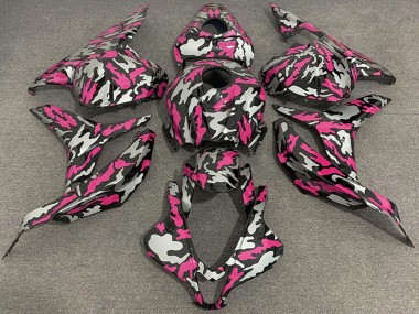 2009-2012 Honda CBR600RR Motorcycle Fairings - Pink Silver Camouflage UK Manufacturers