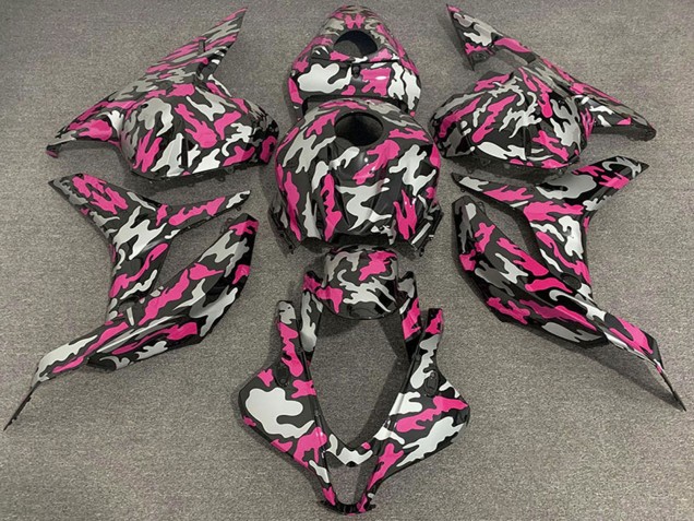 2009-2012 Honda CBR600RR Motorcycle Fairings - Pink Silver Camouflage UK Manufacturers