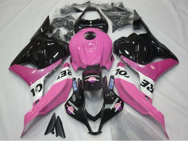 2009-2012 Honda CBR600RR Motorcycle Fairings - Pink White Glossy Black Repsol UK Manufacturers