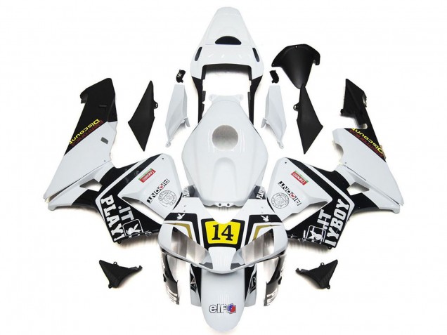 2003-2004 Honda CBR600RR Motorcycle Fairings - White Yellow Glossy Black Playboy 14 UK Manufacturers