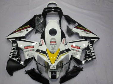 2003-2004 Honda CBR600RR Motorcycle Fairings - White Yellow Glossy Black Playboy Style UK Manufacturers