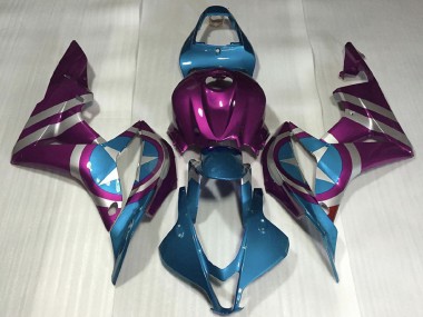 2007-2008 Honda CBR600RR Motorcycle Fairings - Purple Light Blue Captain America UK Manufacturers
