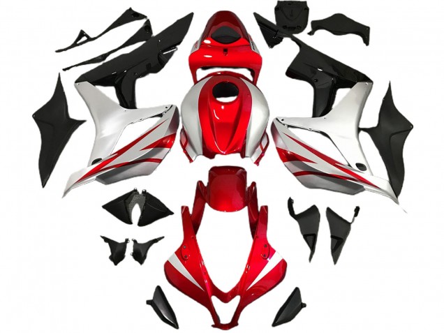 2007-2008 Honda CBR600RR Motorcycle Fairings - Silver Red Glossy Black OEM Style UK Manufacturers