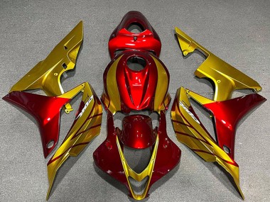2007-2008 Honda CBR600RR Motorcycle Fairings - Gold Red UK Manufacturers