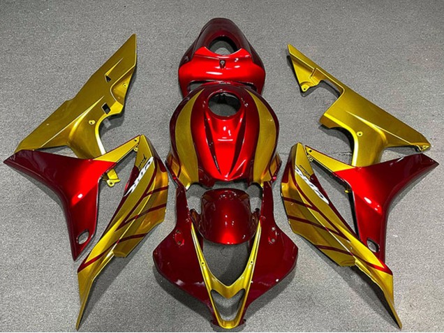 2007-2008 Honda CBR600RR Motorcycle Fairings - Gold Red UK Manufacturers