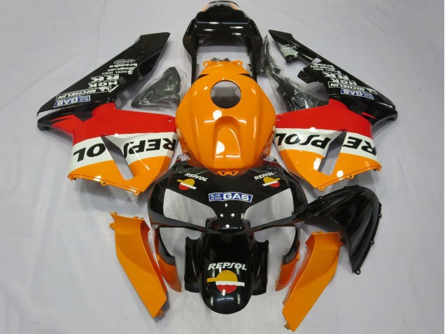 2003-2004 Honda CBR600RR Complete Motorcycle Fairings - Orange White Red Glossy Black Repsol UK Manufacturers