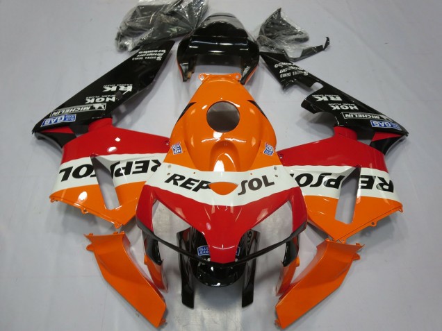 2005-2006 Honda CBR600RR Motorcycle Fairings - Orange White Red Glossy Black Repsol UK Manufacturers