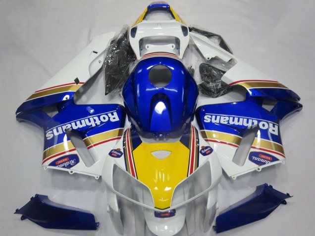 2005-2006 Honda CBR600RR Motorcycle Fairings - White Blue Yellow Rothmans UK Manufacturers