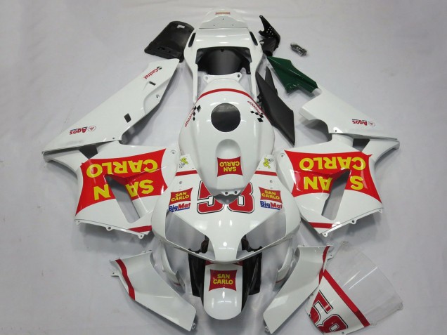 2003-2004 Honda CBR600RR Motorcycle Fairings - White Red Yellow San Carlo 58 UK Manufacturers