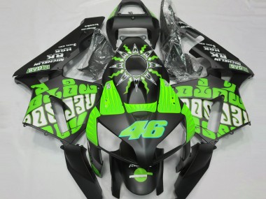 2003-2004 Honda CBR600RR Motorcycle Fairings - Green Glossy Black Rossi Repsol UK Manufacturers