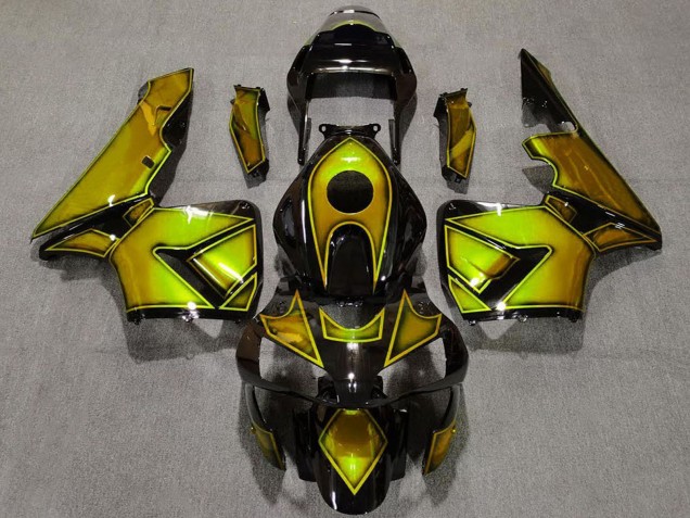 2003-2004 Honda CBR600RR Motorcycle Fairings - Gold Glossy Black UK Manufacturers