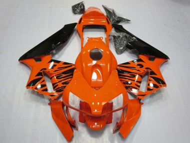 2003-2004 Honda CBR600RR Motorcycle Fairings - Orange Glossy Black Tribal UK Manufacturers