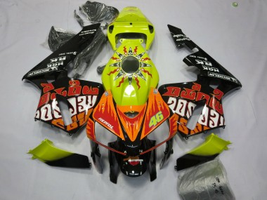2005-2006 Honda CBR600RR Motorcycle Fairings - Vibrant Yellow Black Rossi UK Manufacturers