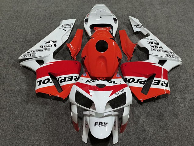 2005-2006 Honda CBR600RR Motorcycle Fairings - Orange White Red Glossy Black Repsol Style UK Manufacturers