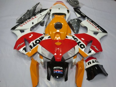 2005-2006 Honda CBR600RR Motorcycle Fairings - White Repsol UK Manufacturers