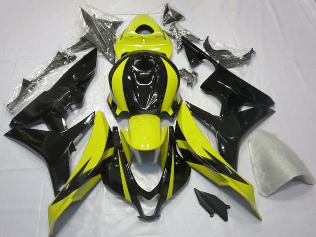 2007-2008 Honda CBR600RR Motorcycle Fairings - Yellow Glossy Black OEM Style UK Manufacturers