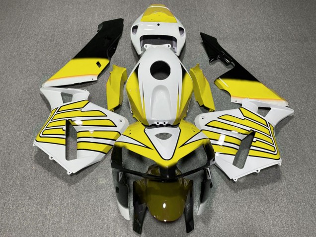 2005-2006 Honda CBR600RR Motorcycle Fairings - Yellow and White Wings UK Manufacturers