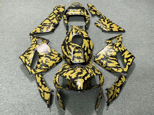 2003-2004 Honda CBR600RR Motorcycle Fairings - Yellow Black Camouflage UK Manufacturers