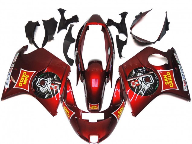 1996-2007 Honda CBR1100XX Blackbird Motorcycle Fairings - Red Yellow San Carlo UK Manufacturers