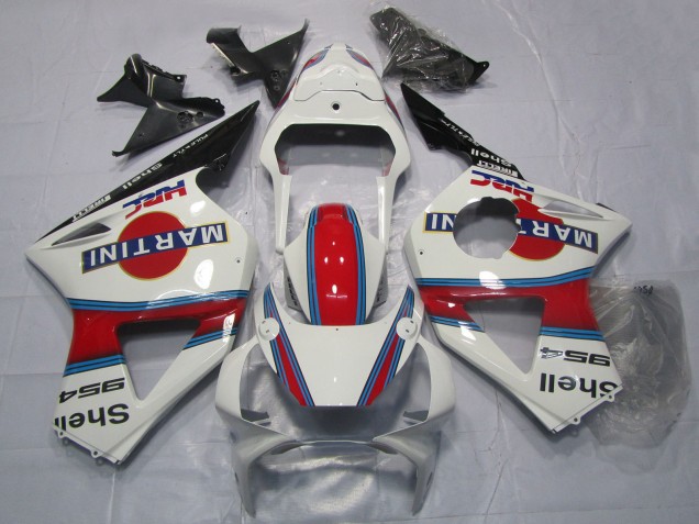 2002-2003 Honda CBR954RR Motorcycle Fairings - White Red Black Martini UK Manufacturers