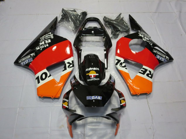 2002-2003 Honda CBR954RR Motorcycle Fairings - Orange White Red Black Repsol UK Manufacturers
