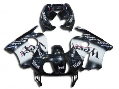 1990-1998 Honda CBR250RR Motorcycle Fairings - Glossy Black White West UK Manufacturers