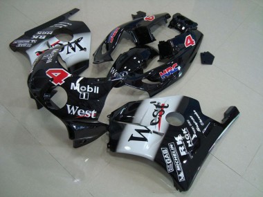 1990-1998 Honda CBR250RR Motorcycle Fairings - Glossy Black White West Mobil UK Manufacturers