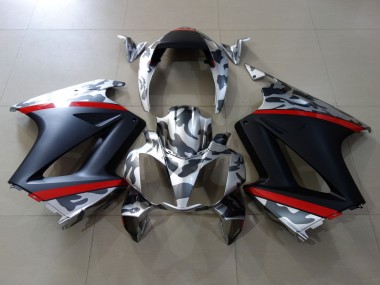 2002-2013 Honda VFR 800 Motorcycle Fairings - Grey Camouflage Red Matte Black UK Manufacturers
