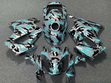 2002-2013 Honda VFR 800 Motorcycle Fairings - Teal Camouflage UK Manufacturers