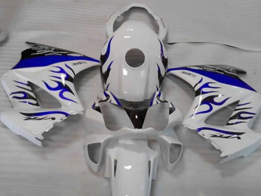 2002-2013 Honda VFR 800 Motorcycle Fairings - White Blue Flame UK Manufacturers