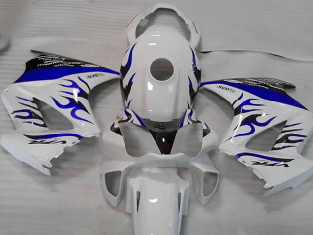 2002-2013 Honda VFR 800 Motorcycle Fairings - White Blue Flame UK Manufacturers