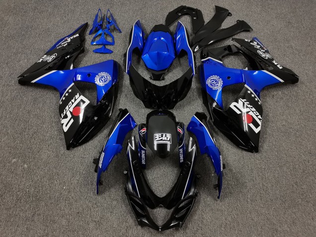2009-2016 Suzuki GSXR 1000 Motorcycle Fairings - Black and Blue with Custom Logo UK Manufacturers
