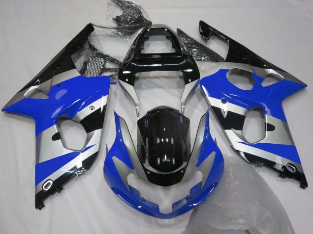 2000-2002 Suzuki GSXR 1000 Motorcycle Fairings - Blue Silver Black OEM Style UK Manufacturers