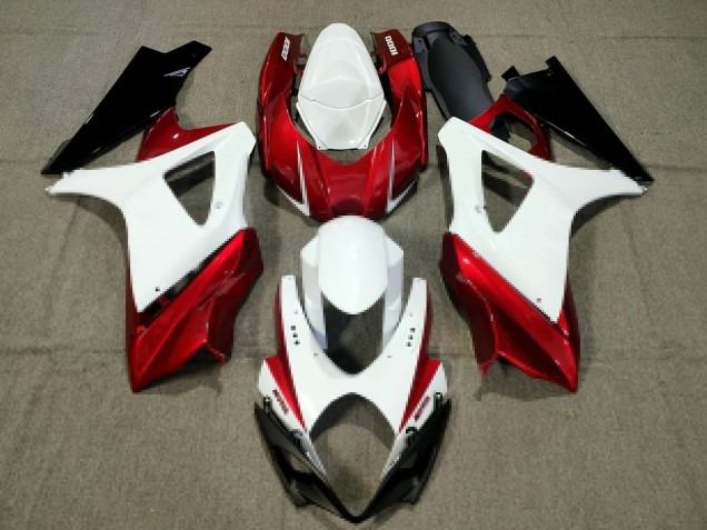 2007-2008 Suzuki GSXR 1000 Motorcycle Fairing - White Red Black UK Manufacturers