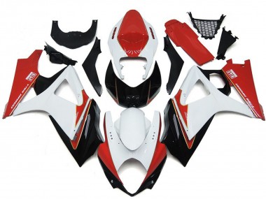 2007-2008 Suzuki GSXR 1000 Motorcycle Fairings - White Red Black UK Manufacturers